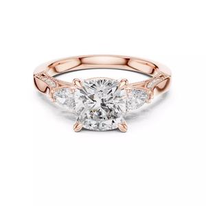 Cushion Pear Cut Diamond Engagement Wedding Ring 3DM STL Video