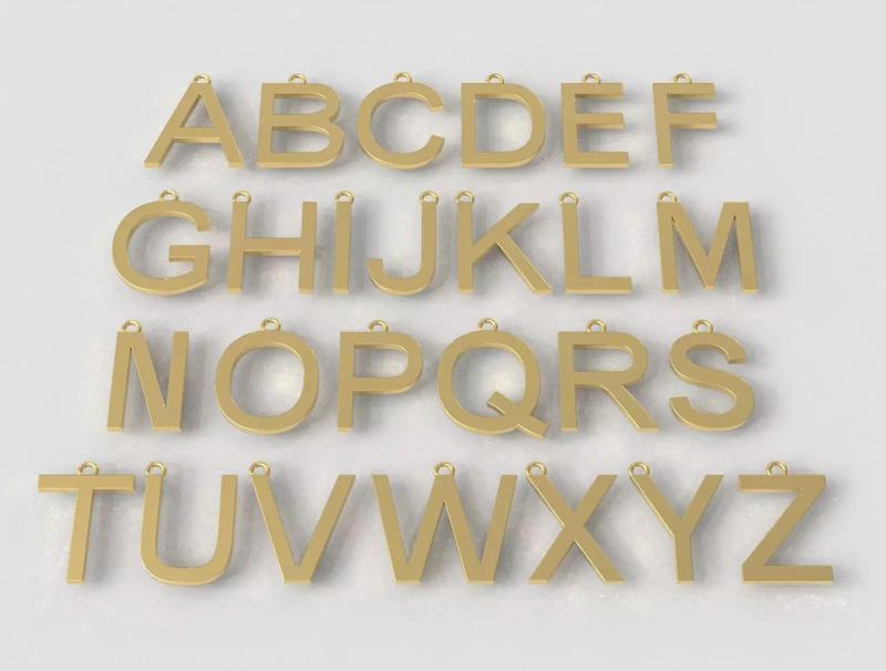 Alphabet Pendants - 15mm No Diamonds