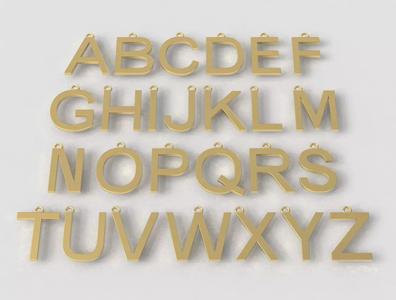 Alphabet Pendants - 15mm No Diamonds