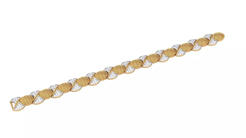 3D Printable Jewelry design of Bracelet with diamonds