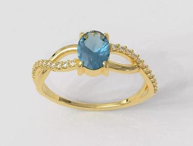 Oval Gemstone Ring