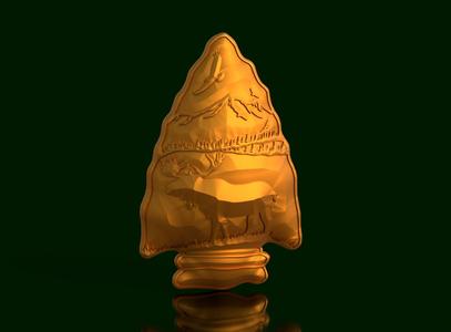 American Arrowhead with Reindeer and Landscape II