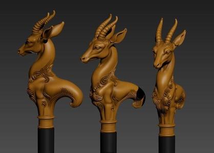 gazelle Head Gentleman Knob Walking Cane