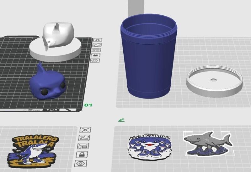 Milkshake Tralalerero tralala Brainrot meme baby tralalerito, with logos