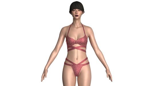 Girls Bikini With Printed V2  | Marvelous / Clo3d / obj / fbx