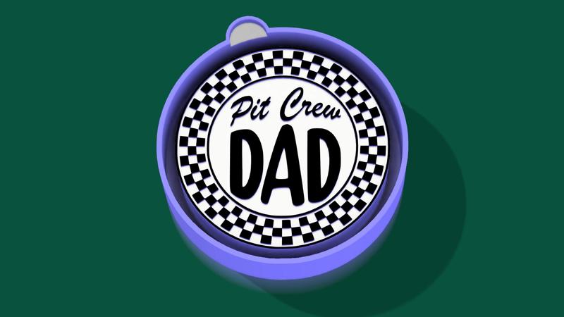 🏁🧢 Pit Crew Dad – Checkered Round – Freshie, Keychain & Resin Mold