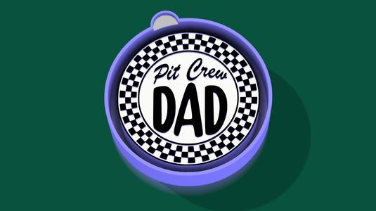 🏁🧢 Pit Crew Dad – Checkered Round – Freshie, Keychain & Resin Mold
