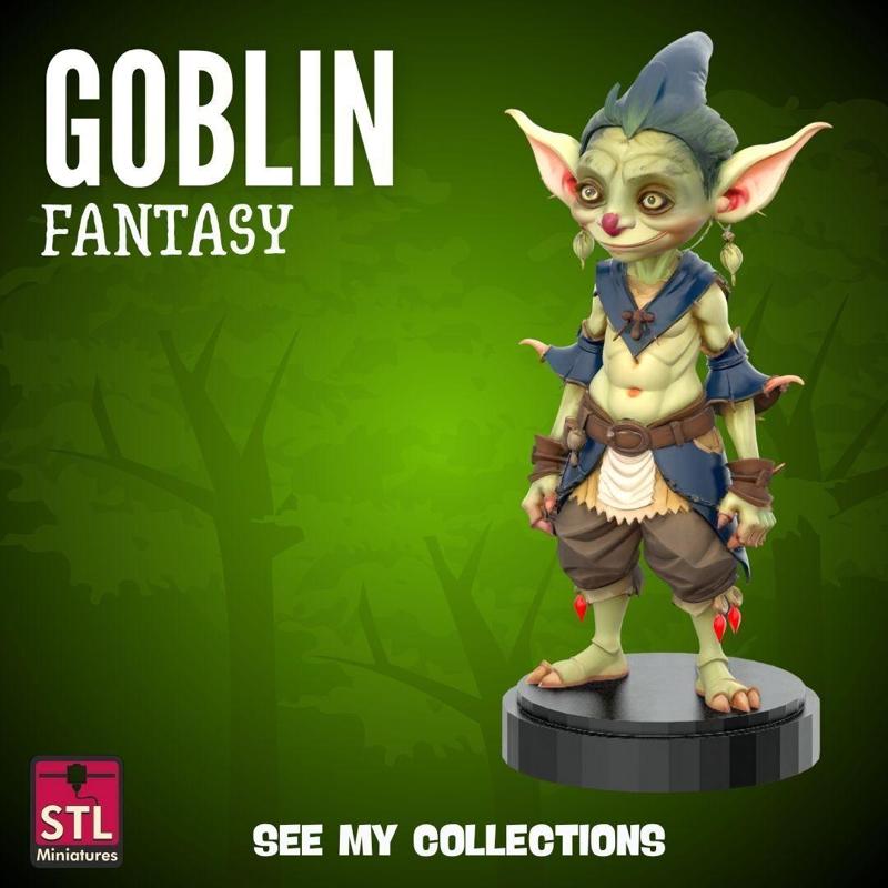 Friendly Goblin – STL Fantasy Miniature with Charming Outfit and Big Smile
