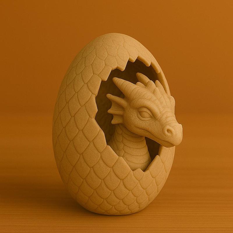 Dragon Egg Hatchling – 3D Printable Fantasy Sculpture STL
