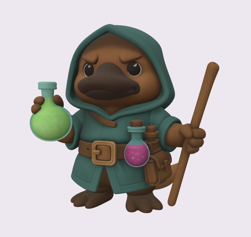 Alchemist Platypus - Fantasy RPG Miniature