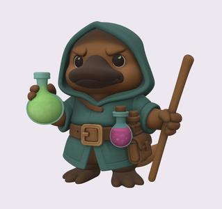 Alchemist Platypus - Fantasy RPG Miniature