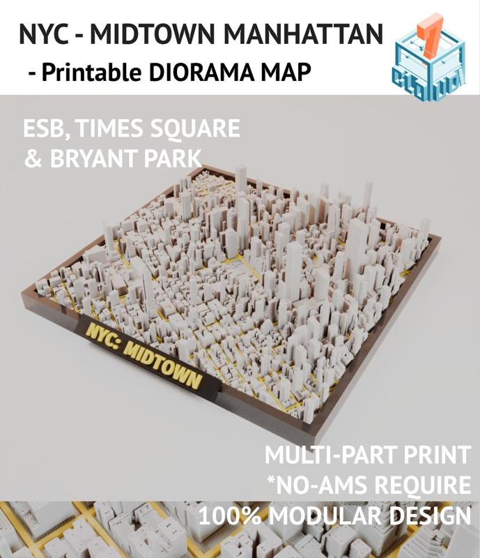 NYC Diorama #1 – Midtown Manhattan Diorma Map, 100% Modular