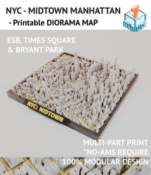 NYC Diorama #1 – Midtown Manhattan Diorma Map, 100% Modular