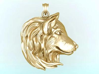 Wolf Head pendant - Dog pendant