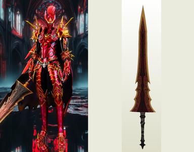 Solo Leveling - Igris Weapon Cosplay Prop - PDO Pepakura Pattern + STL 3D Print Pattern