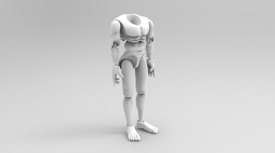 3D Model of a wrestler's body for 3D print