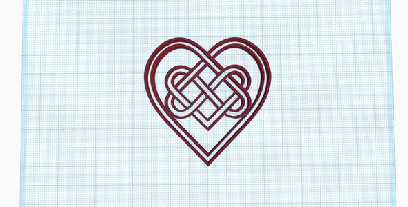 Celtic Heart Knot, rune, Infinity heart knot, Symbol for eternal, everlasting love, hearts stencil, embross, mold, Valentine's Day ornament, wedding decor, wall art decoration, anniversary topper