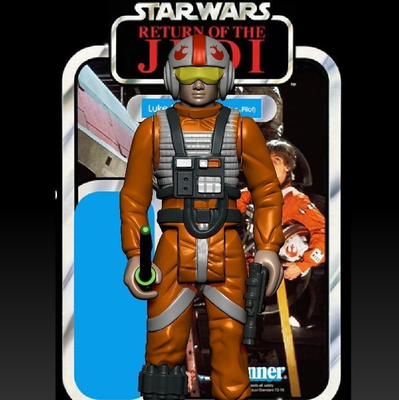 Star Wars .stl X-Wing Pilot .3D action figure .OBJ Kenner style.