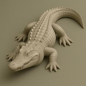 Cute Crocodile STL – Stylized Alligator 3D Model for Printing
