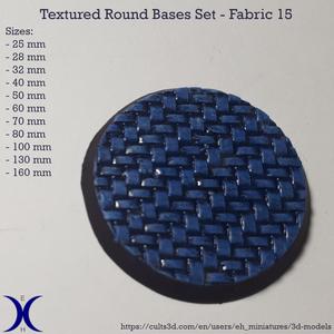 Round Bases Set – Fabric 15 Texture (25–160mm) | Perfect for Tabletop Wargames & RPG's