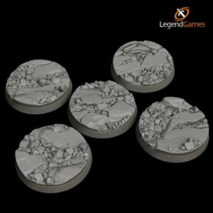 40mm Round Natural Rock and Stone Bases X5 - LegendGames