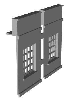 shop top floor inter section with window module 1/76 scale