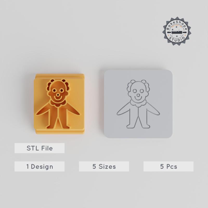 Clown Stamp Tile Bundle, 5 Sizes, Perfect for Clay, Cookies, Fondant & More, Halloween Motif, 20-40mm
