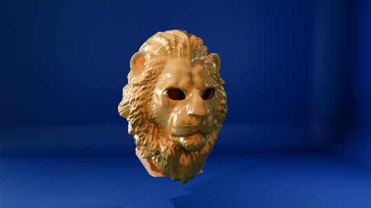 Lion mask prop, movie set costume, alligator party wear 3d printing STL file