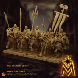 High Elf Knights of Ryma Unit | 32mm Scale Presupported Miniatures