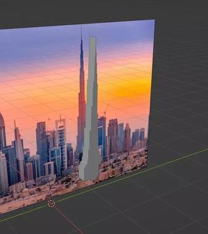 3D Burj Khalifa untextured 12k Triangles