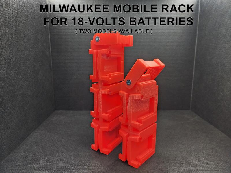Mobile Rack For Milwaukee 18V Batteries (6-battery model)