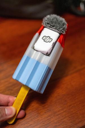 DJI MIC2 mic holder bomb pop red white blue