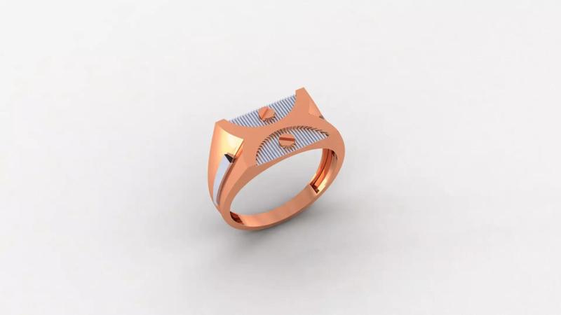 Dual Screw Head Plain Gold Light weight Mens Band Ring