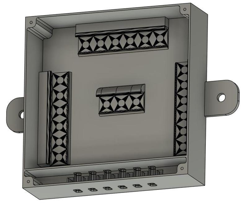 Electrical junction box for underfloor heating manifold - surface mounting
