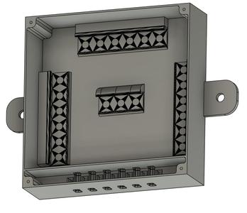 Electrical junction box for underfloor heating manifold - surface mounting