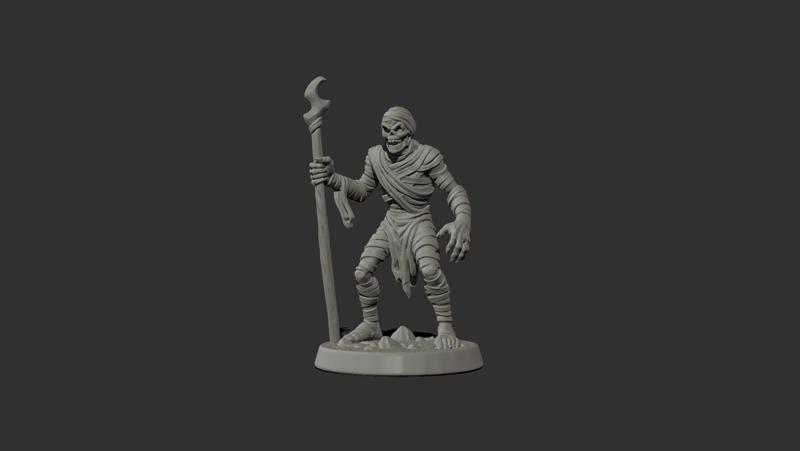 Mummified Sentinel - 32mm Miniature | With & Without Base | STL for 3D Printing