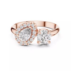 Pear and Round Cut Halo Diamond Engagement Ring 3DM STL Video