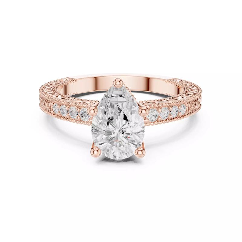 Pear Diamond Art Deco Vintage Wedding Ring 3DM STL Video