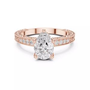 Pear Diamond Art Deco Vintage Wedding Ring 3DM STL Video