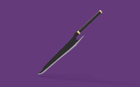 3D Model of Ichigo Kurosaki's Bankai Tensa Zangetsu from Bleach