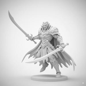 Elite Vampire Warrior with Dual Blades - Gothic Fantasy Fighter 3D Print Model