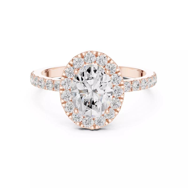 Oval Cut Halo Diamond Engagement Wedding Ring 3DM STL Video