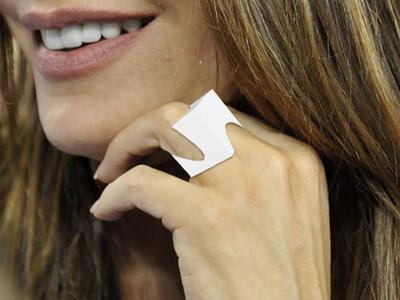 Geometric Cube-Cylinder Ring STL File 3D Printed Minimalist Jewelry Modern Sculptural Design
