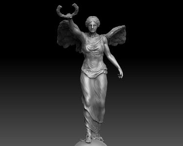 Winged Victory on Sphere – 3D Sculpture Model