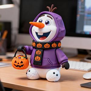 3D Printable Olaf Halloween Chibi Figure