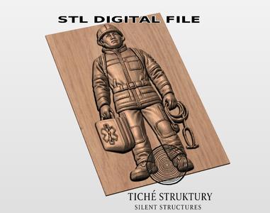 Rescue Medic – Emergency Bas Relief – 3D STL Model