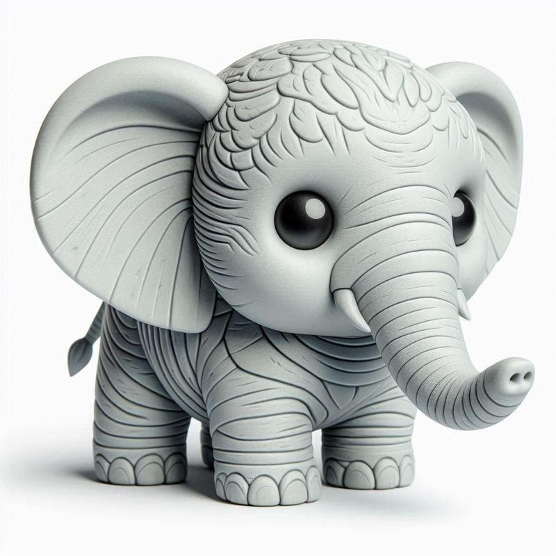 Cute Elephant Showpiece 3D Print – Decorative Animal Figurine