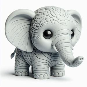 Cute Elephant Showpiece 3D Print – Decorative Animal Figurine
