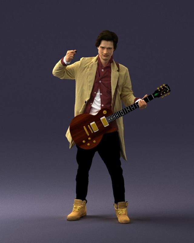 000246 Man with Guitar – Realistic Musician Character 0118
