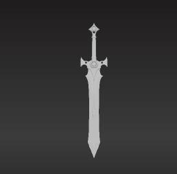 Hero's Divine Blade Azkaellon - Magnificent Two-Handed Fantasy Sword | Silver Steel, Angel Wings & Pulsing Sapphire